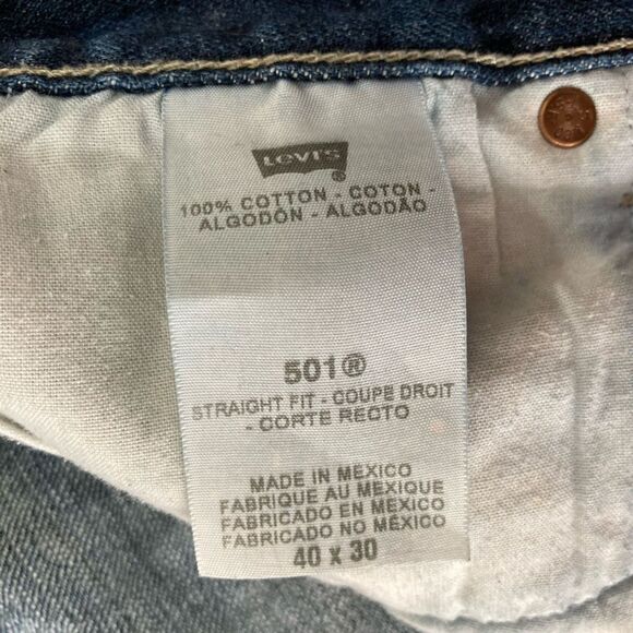 Levi’s 501 XX Men’s 40x30 Blue Denim Jeans Button Fly 100% Cotton Classic - Picture 7 of 11